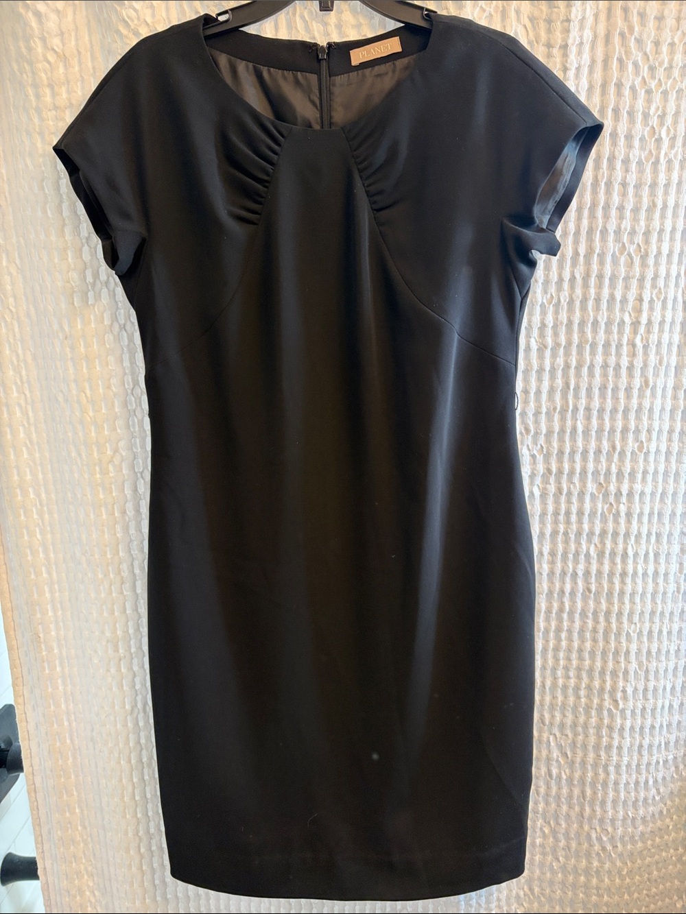 Black Classic Cap-Sleeve Sheath Dress by Planet. Gently worn.